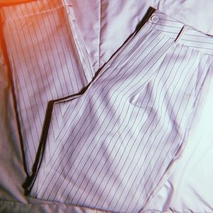 White Striped Business Pants
